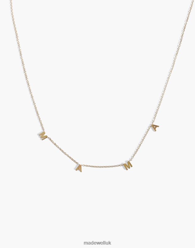 Madewell Women Kinn Dear Kaia MAMA Initial Necklace Jewelry Gold 8P4861759