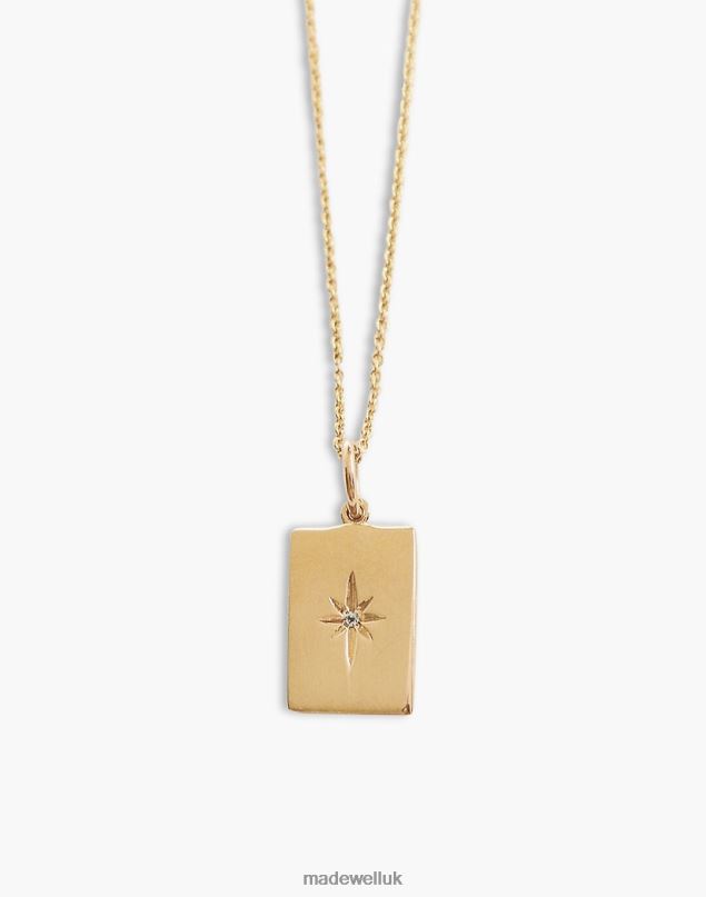 Madewell Women Kinn North Star Diamond Pendant 20'' Necklace Jewelry Gold 8P4861769