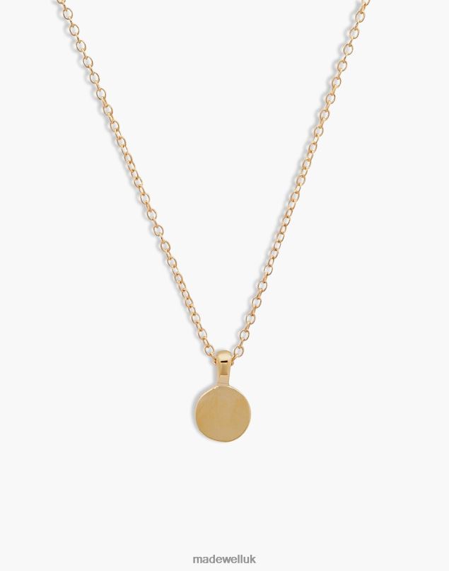 Madewell Women Kinn Round Initial Disc Necklace (16'' Chain) Jewelry Gold 8P4861755