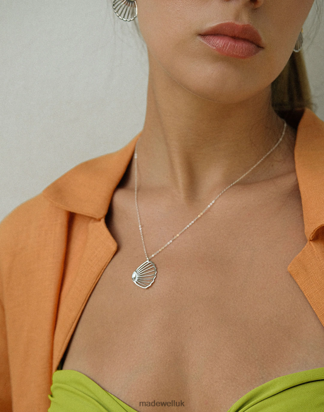Madewell Women MUNS Concha Necklace Jewelry Silver 8P4861986