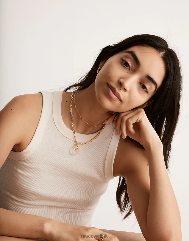 Madewell Women Resin Statement Necklace Jewelry Rock Crystal 8P486957