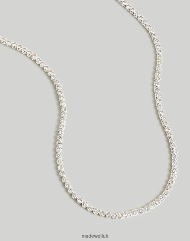 Madewell Women The Tennis Collection Bezel Set Crystal Necklace Jewelry Pale Gold 8P486948