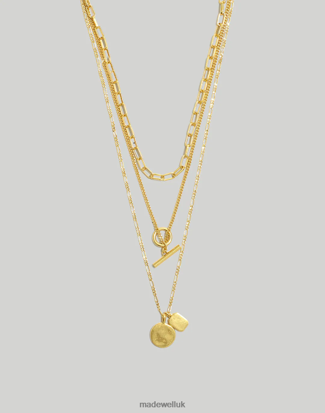 Madewell Women Toggle Chain Necklace Set Jewelry Vintage Gold 8P486961