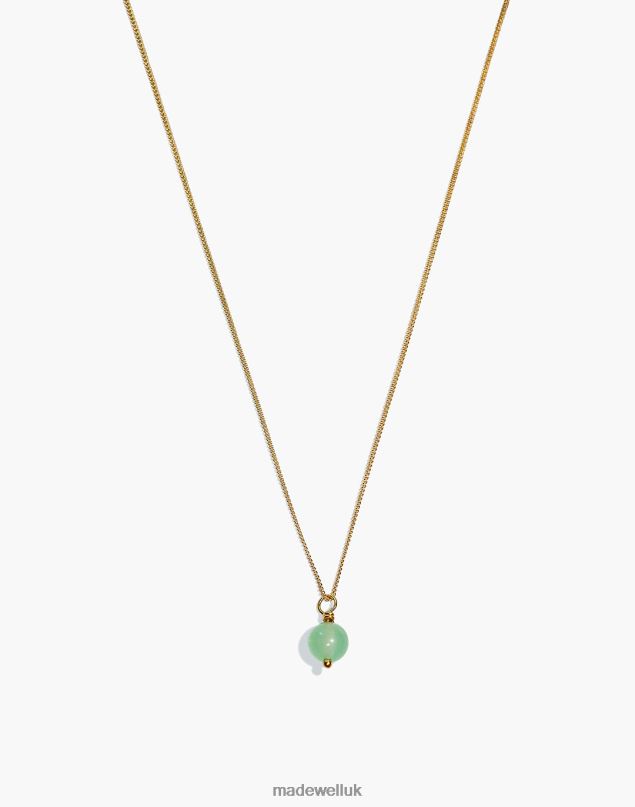 Madewell Women YEAR 901 Jade Drop Necklace Jewelry Gold 8P4862445