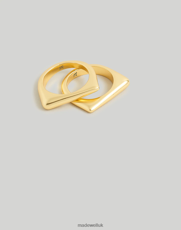 Madewell Women Droplet Stacking Ring Set Jewelry Vintage Gold 8P486975