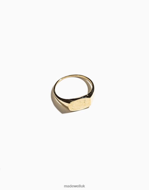 Madewell Women Iris 1956 Jewelry Hammered Minimilist Signet Accessories Gold 8P4861297