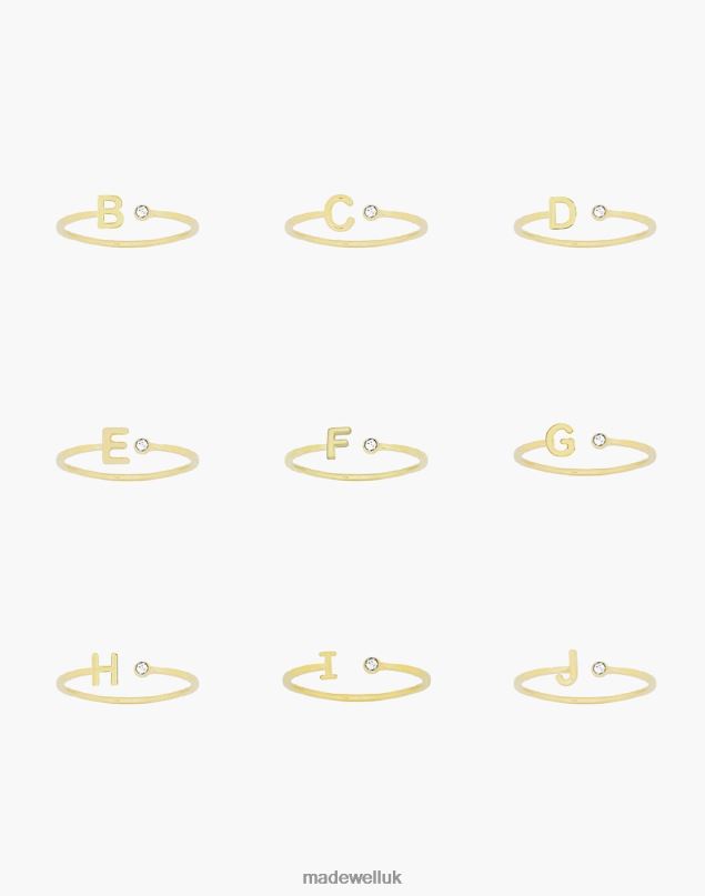 Madewell Women Katie Dean Jewelry Initial Ring Accessories Letter B 8P4861503