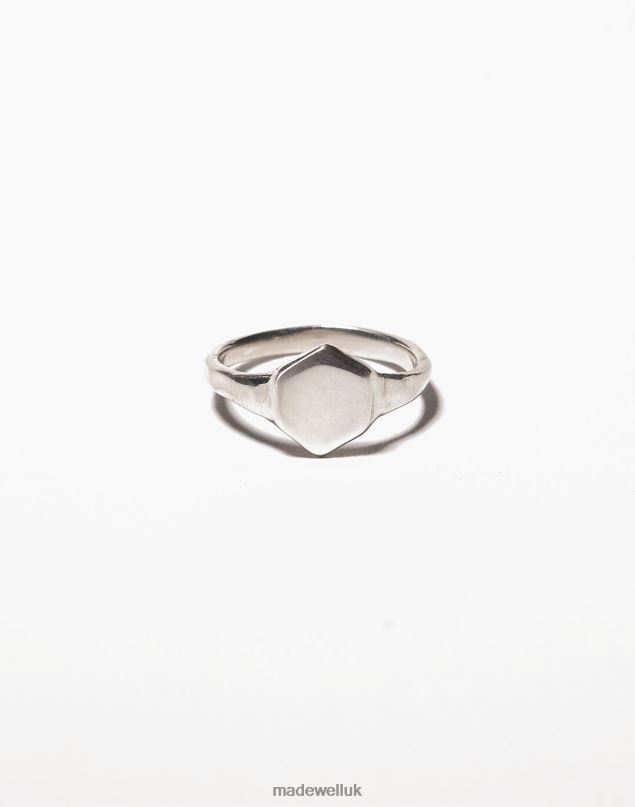 Madewell Women Odette Hex Signet Ring Jewelry Silver 8P4862072