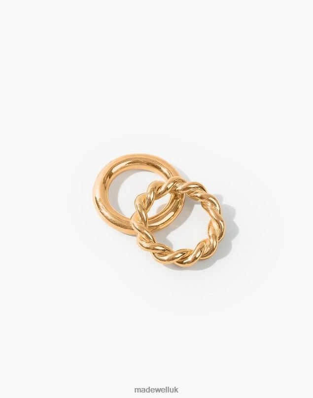 Madewell Women SOKO Uzi Stacking Rings Jewelry Gold 8P4862262