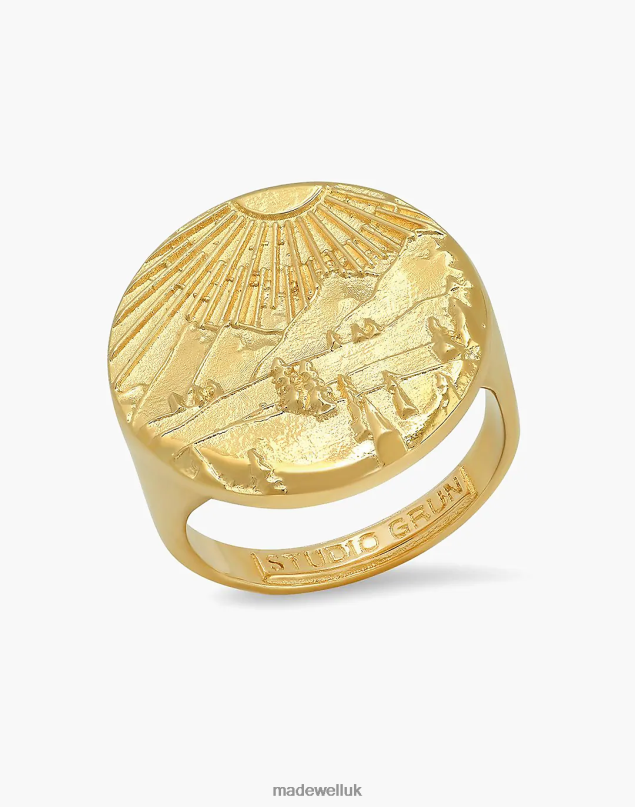 Madewell Women STUDIO GRUN Forest Signet Ring Jewelry Gold 8P4861542