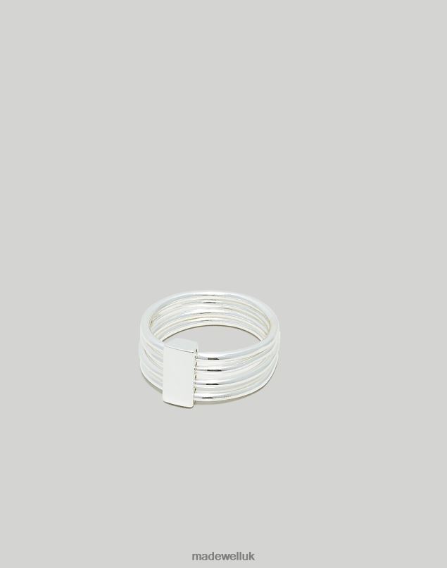 Madewell Women Seamless Stacking Rings Jewelry Polished Silver 8P486982