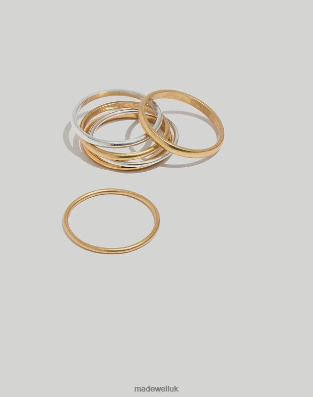 Madewell Women Slender Stacking Ring Set Jewelry Mixed Metal 8P486986