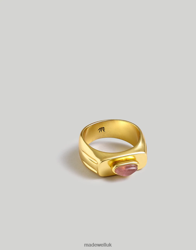 Madewell Women Stone Collection Amethyst Chunky Ring Jewelry Vintage Gold 8P486979