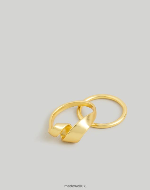 Madewell Women Twisted Ribbon Statement Ring Jewelry Vintage Gold 8P486974