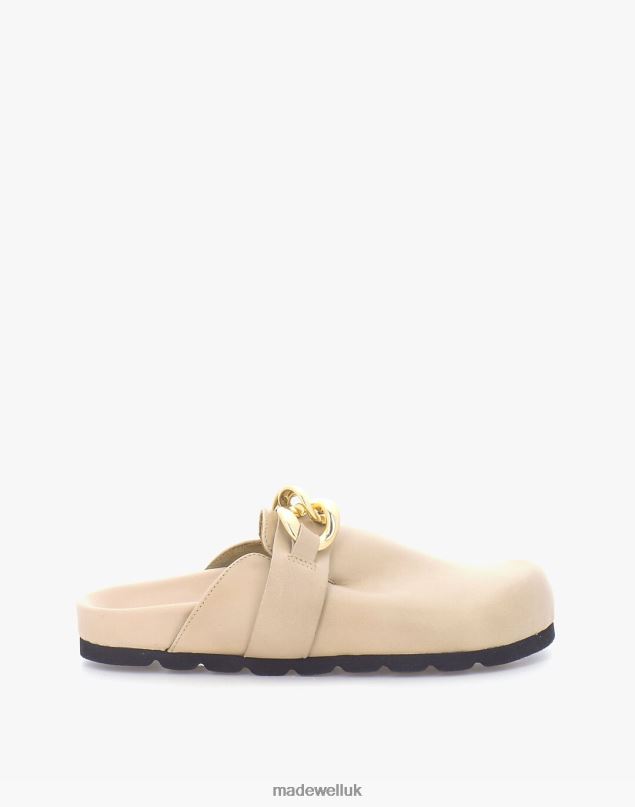 Madewell Women ALOHAS Fireplace Chain Leather Clogs Footwear Light Brown 8P4861185