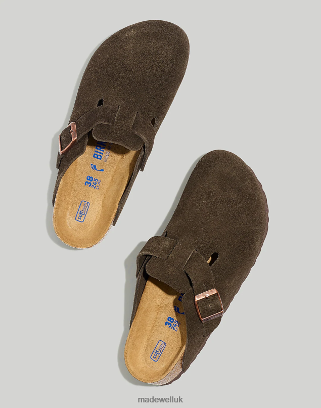 Madewell Women Birkenstock Boston Suede Soft Footbed Clogs Footwear Taupe 8P4861258
