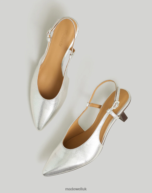 Madewell Women The Debbie Slingback Pump Footwear Bright Silver 8P4862694