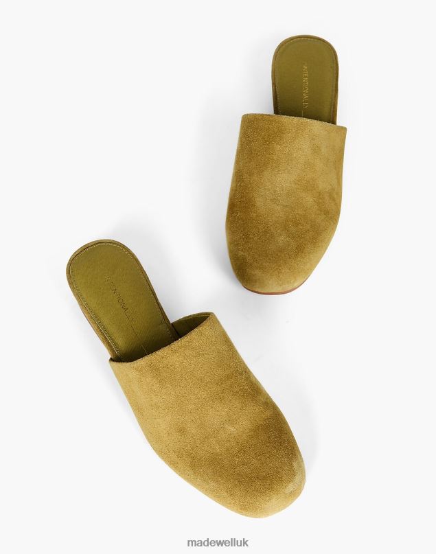 Madewell Women Intentionally Blank Suede Touch Mules Footwear Mustard 8P4861637