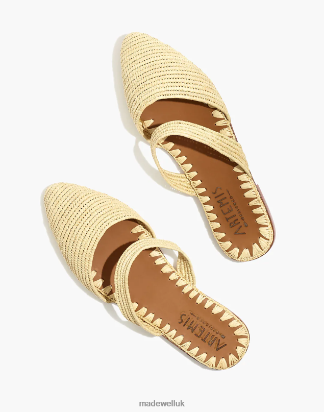 Madewell Women Artemis Design Co. Raffia Mary-Jane Mules Footwear Natural 8P4862683