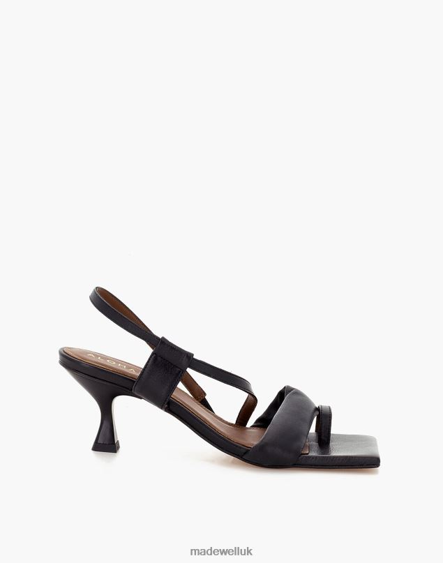 Madewell Women ALOHAS Leather Asymmetrical Sandals Footwear Black 8P4862749