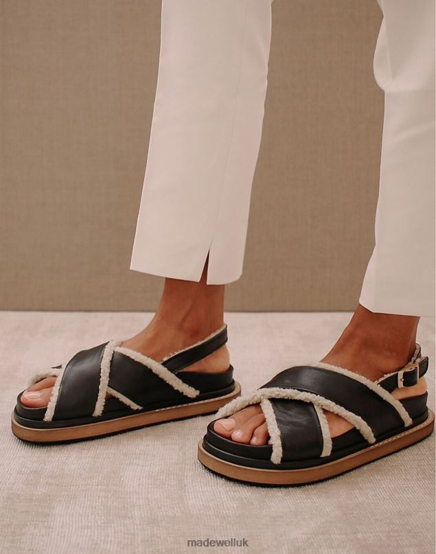 Madewell Women ALOHAS Leather Marshmallow Sandals Footwear Black 8P4862733