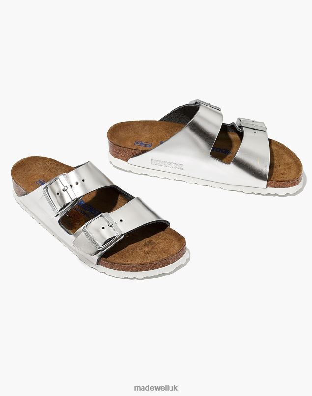 Madewell Women Birkenstock Arizona Sandals in Leather Footwear Silver 8P4862761