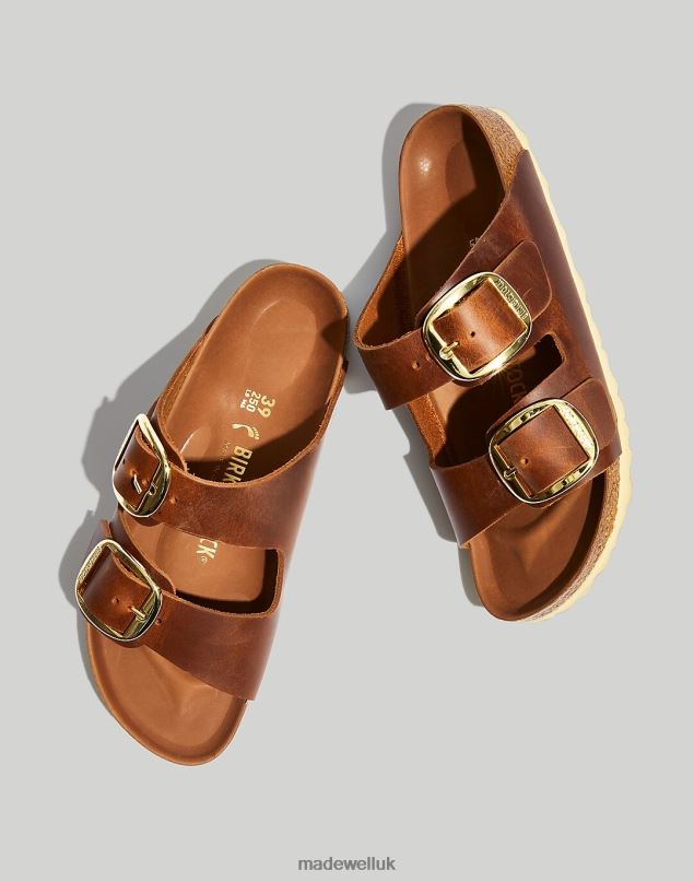 Madewell Women Birkenstock Big Buckle Arizona Sandals Footwear Cognac Oiled Leather 8P4861262
