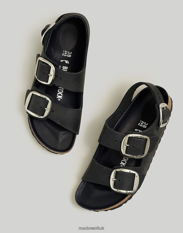 Madewell Women Birkenstock Big Buckle Milano Sandals Footwear Black 8P4861284