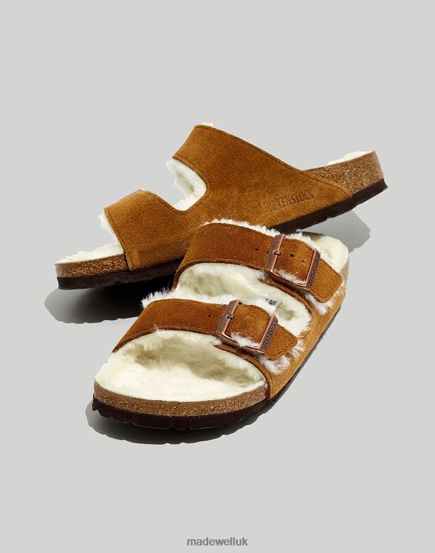 Madewell Women Birkenstock Suede Arizona Sandals Footwear Mink Natural 8P4861282