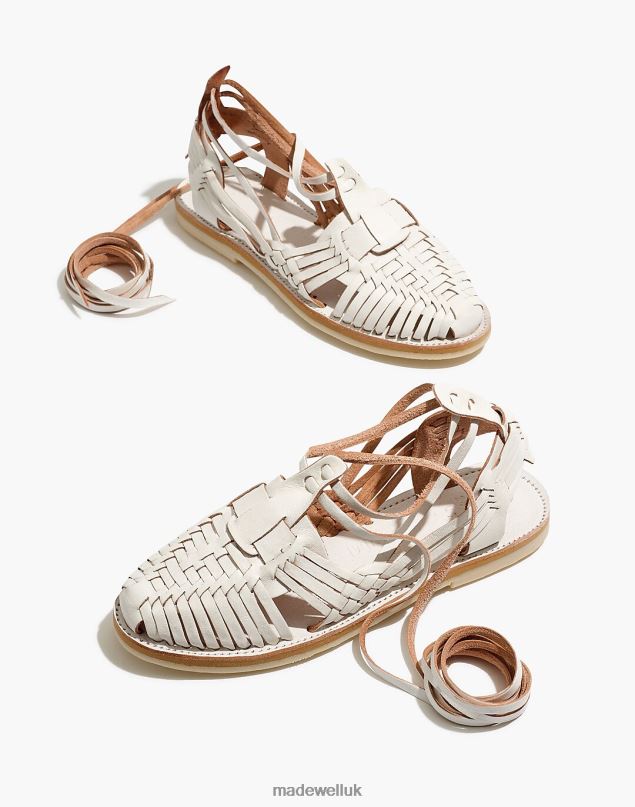 Madewell Women Chamula Sayulita Ankle-Wrap Sandals Footwear White 8P4862720