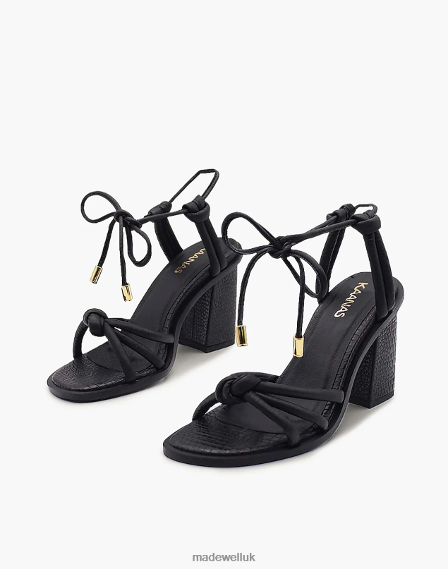 Madewell Women KAANAS Estonia Strappy Ribbon Footwear Black 8P4861716