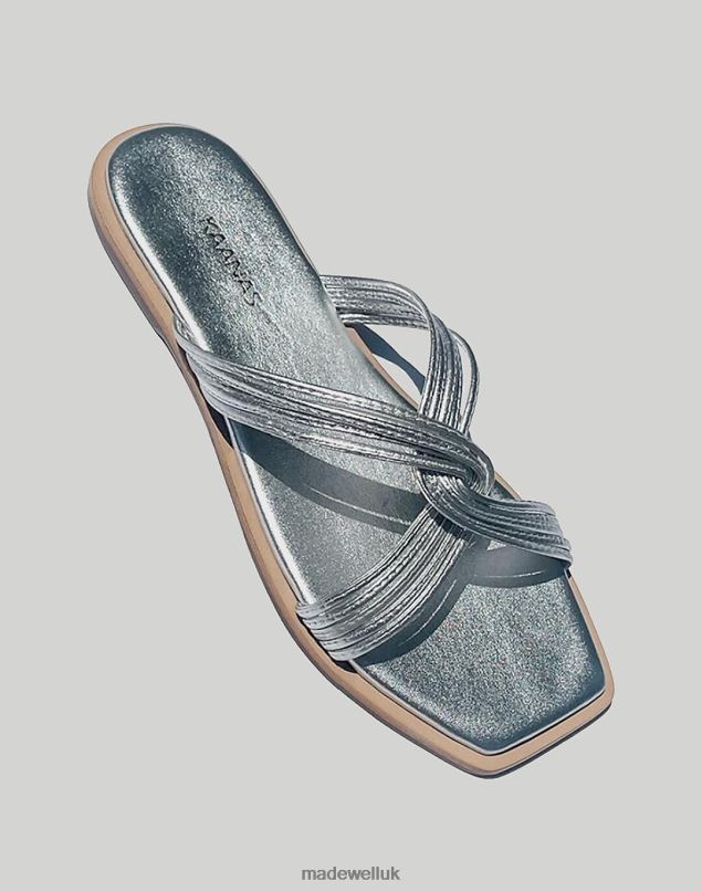 Madewell Women KAANAS Nasu Crossover Sandal Footwear Silver 8P4861721