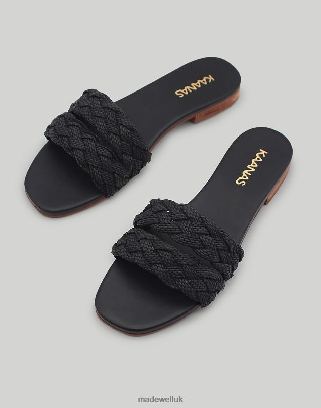 Madewell Women KAANAS Papagayo Double Braid Slide Footwear Black 8P4861722