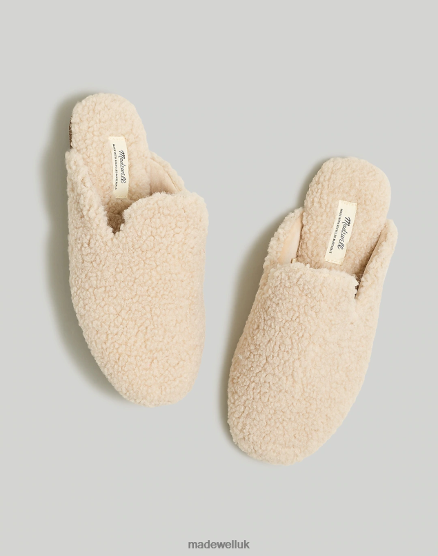 Madewell Women The Ezra Slipper in Faux Shearling Footwear Ecru 8P4862767