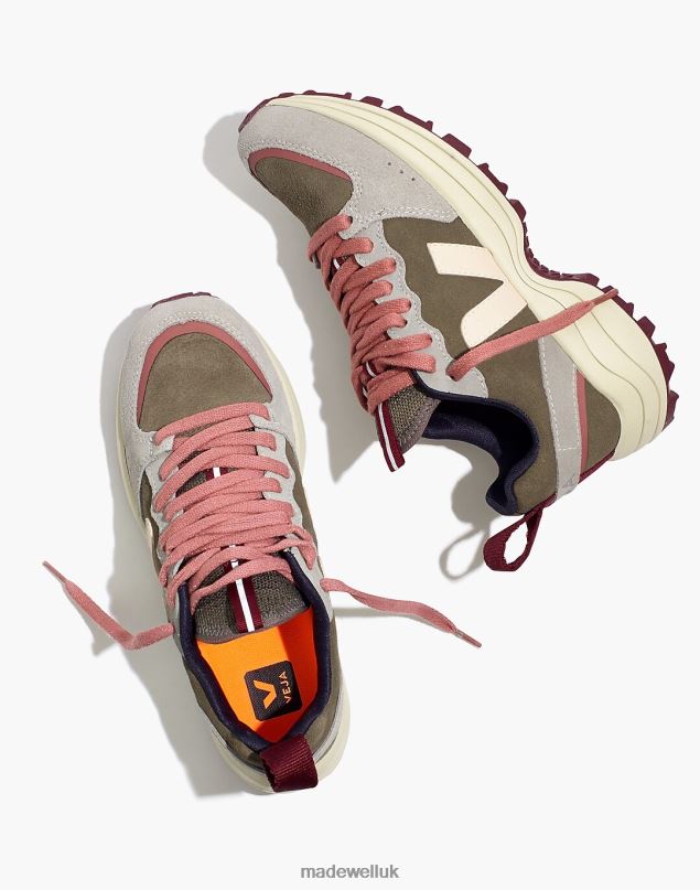 Madewell Women Veja Suede Venturi Sneakers Footwear Kaki Black 8P4862776