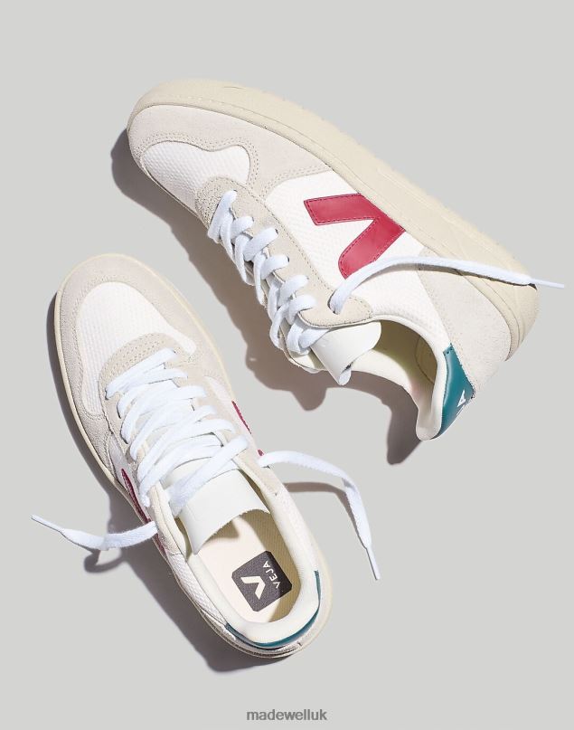 Madewell Women Veja V-10 Sneakers Footwear White Burgundy Brittany 8P4862392